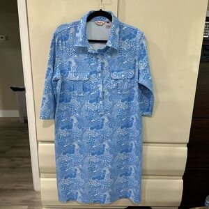 Elegant Blue Long Sleeve Dress